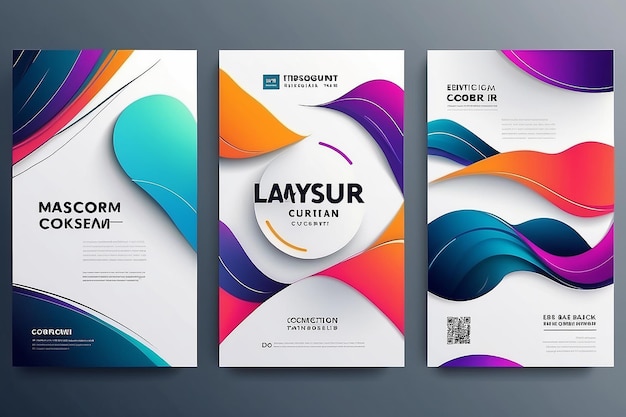 Creatief omvat lay-outs of postersconcept in moderne minimalistische stijl voor huisstijlbranding