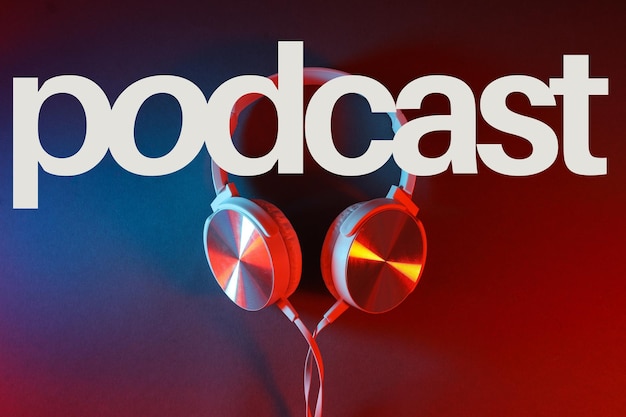 Creatief ontwerp over het onderwerp van podcast met ruimte voor tekst