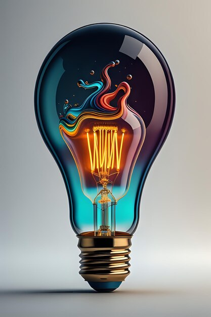 Foto creatief ontwerp van gekleurde lampen