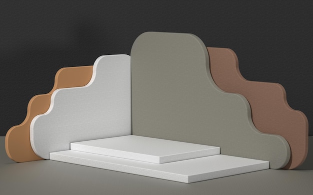 Creatief papieren podium merchandise platform 3D-rendering