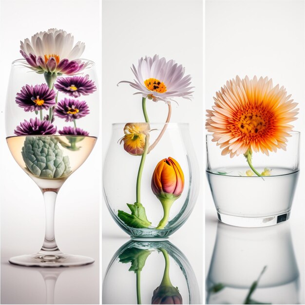 Foto creatief perspectief op bloemen