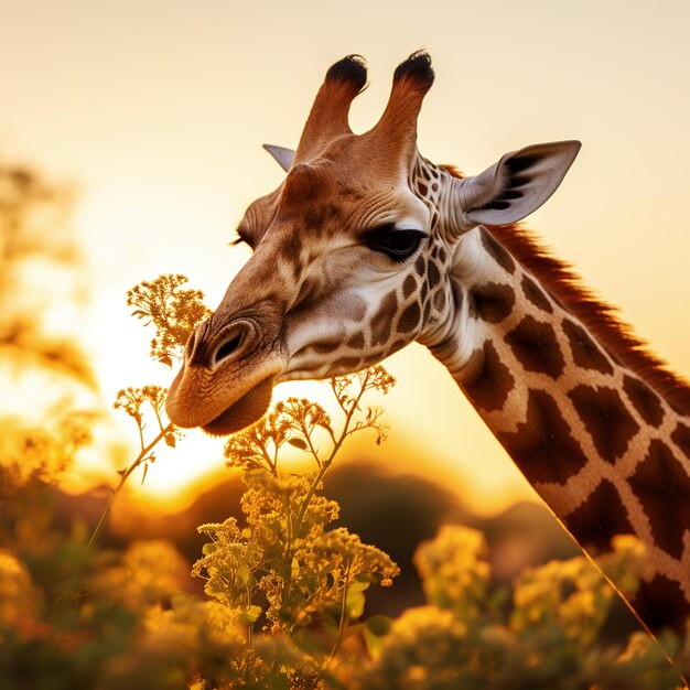 creatief portret en illustratie van de giraffe