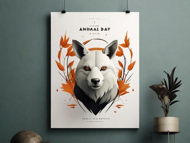 Foto creatief posterontwerp voor de wereld dierendag