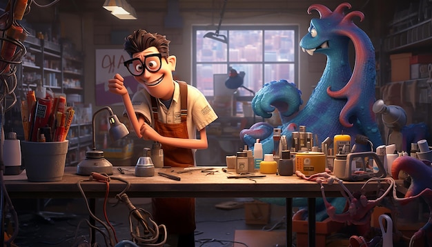 Foto creatief zakelijk animatie pixar-stijl grappig thema