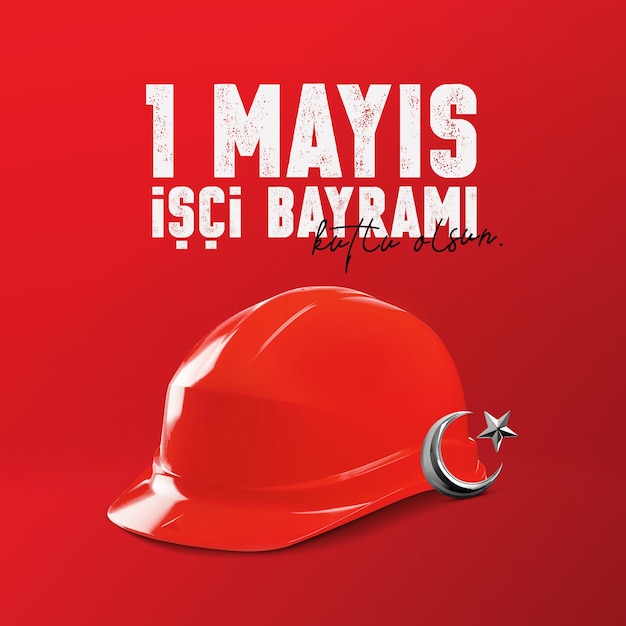 Creatieve 1 mei arbeid en solidariteitsdag kaartillustratie. (Turks 1 mei emek ve dayanma gunu)