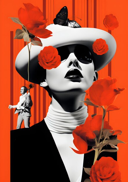 Foto creatieve collage stijl ontwerp composities ideeën voor vrouw