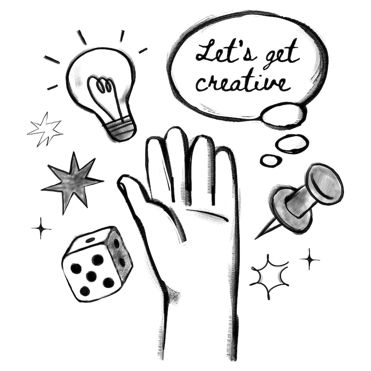 Foto creatieve entertainment png ideeën schattige hand doodle transparante achtergrond