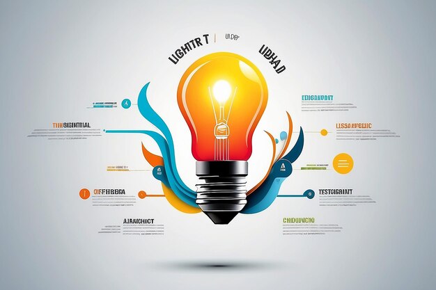 Creatieve gloeilamp idee abstract infographic