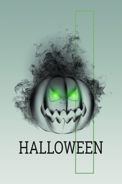 Creatieve Halloween-achtergrond. inscriptie Halloween en pompoen op een lichte achtergrond.