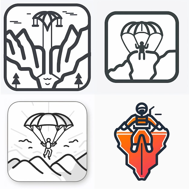 Foto creatieve icon set titels voor mobiele app ontwerpen