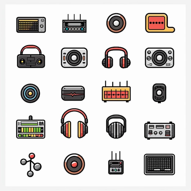 Creatieve Icon Set titels voor mobiele app ontwerpen