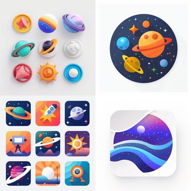 Creatieve Icon Set titels voor mobiele app ontwerpen