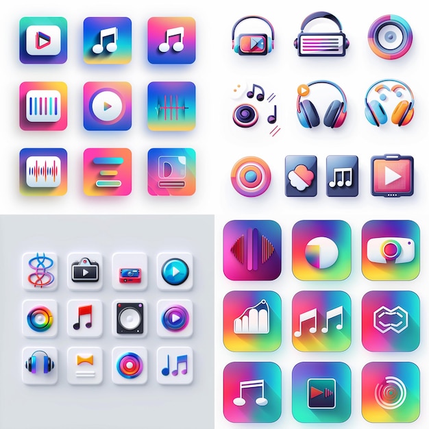 Creatieve Icon Set titels voor mobiele app ontwerpen