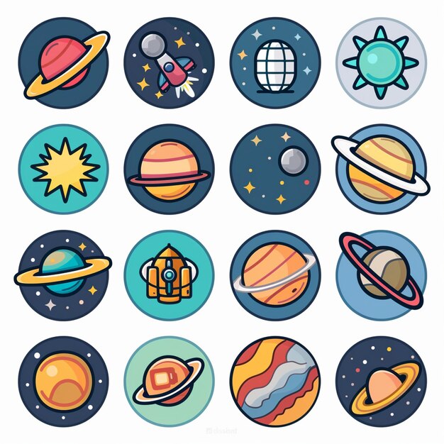 Creatieve Icon Set titels voor mobiele app ontwerpen