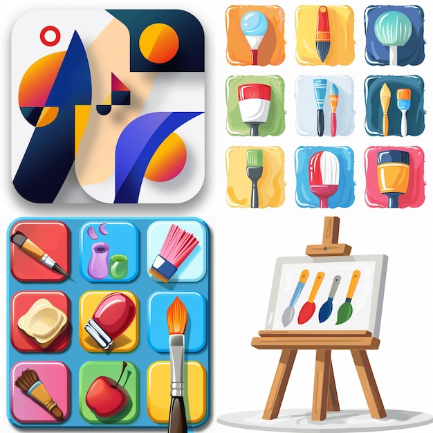 Creatieve Icon Set titels voor mobiele app ontwerpen