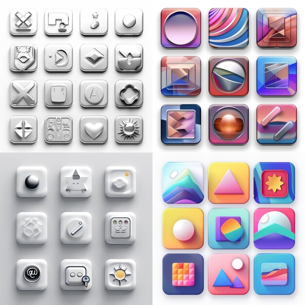 Creatieve Icon Set titels voor mobiele app ontwerpen