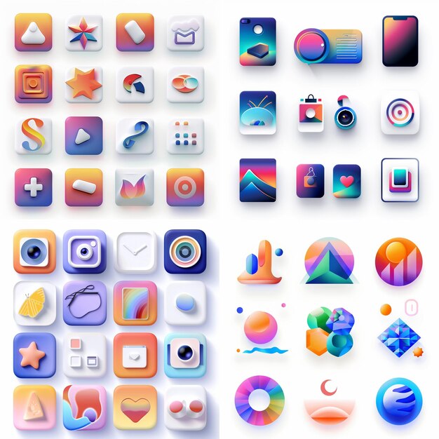 Creatieve Icon Set titels voor mobiele app ontwerpen