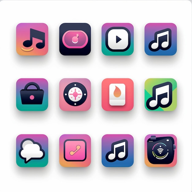 Creatieve Icon Set titels voor mobiele app ontwerpen