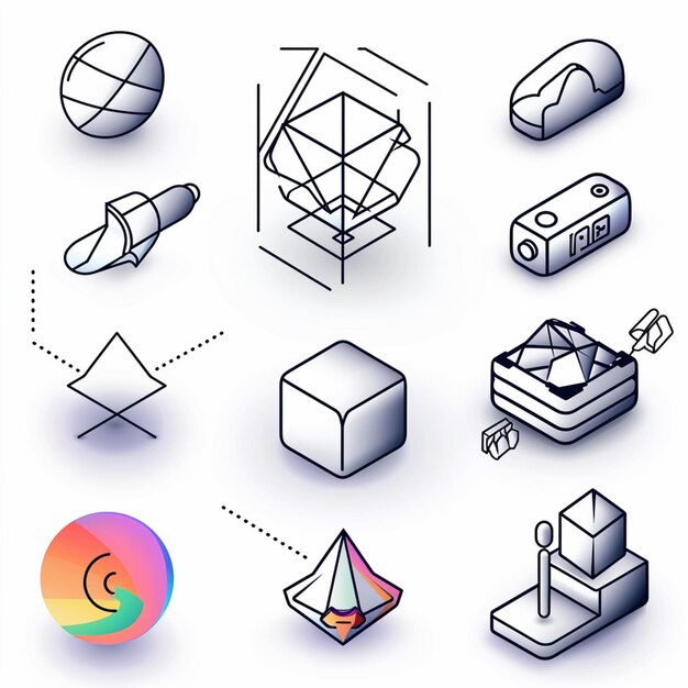 Creatieve Icon Set titels voor mobiele app ontwerpen