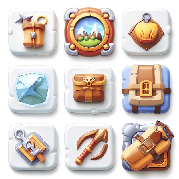 Creatieve Icon Set titels voor mobiele app ontwerpen