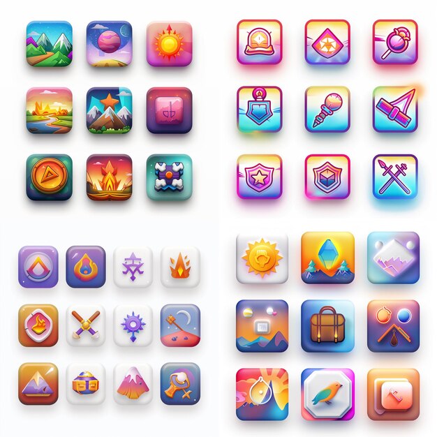 Creatieve Icon Set titels voor mobiele app ontwerpen