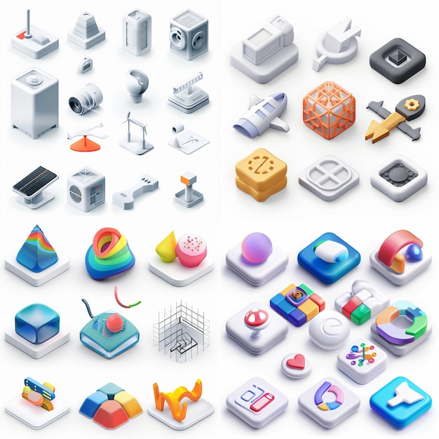 Creatieve Icon Set titels voor mobiele app ontwerpen