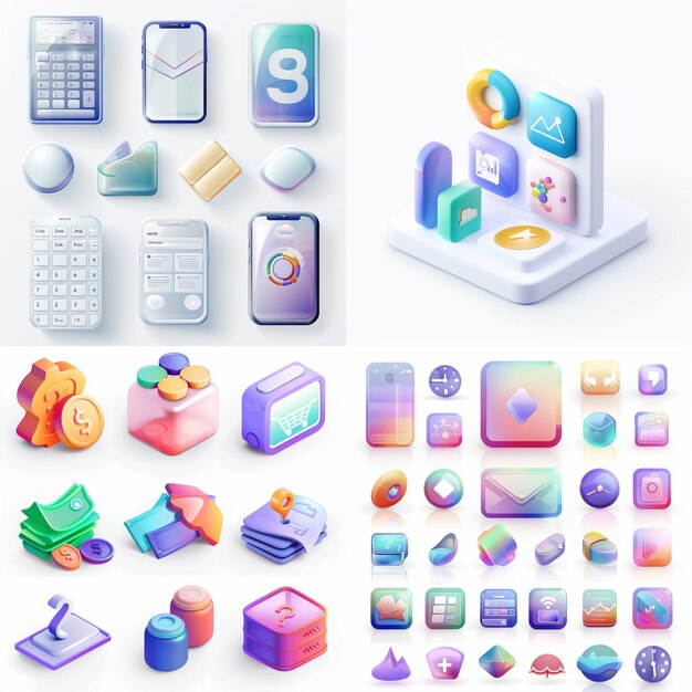 Creatieve Icon Set titels voor mobiele app ontwerpen