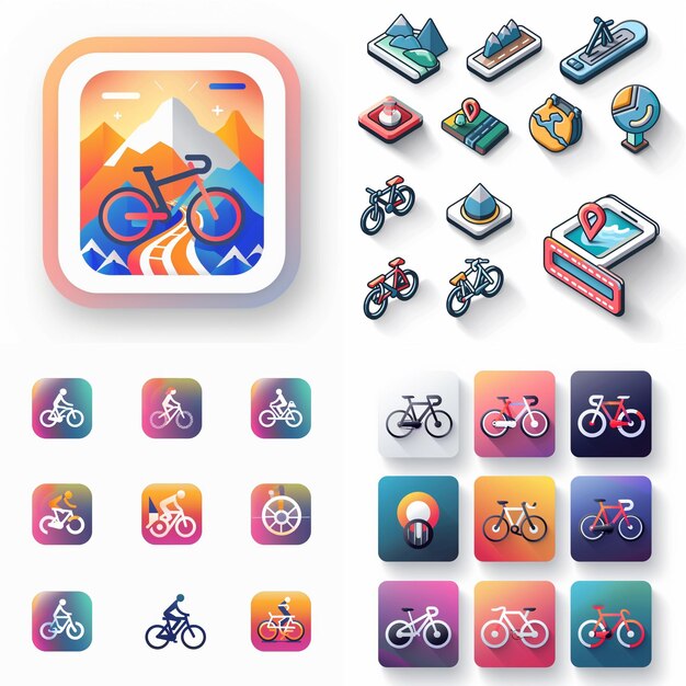 Creatieve Icon Set titels voor mobiele app ontwerpen