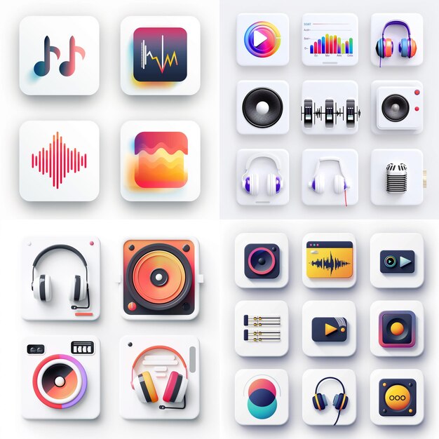 Creatieve Icon Set titels voor mobiele app ontwerpen