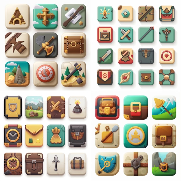 Creatieve Icon Set titels voor mobiele app ontwerpen