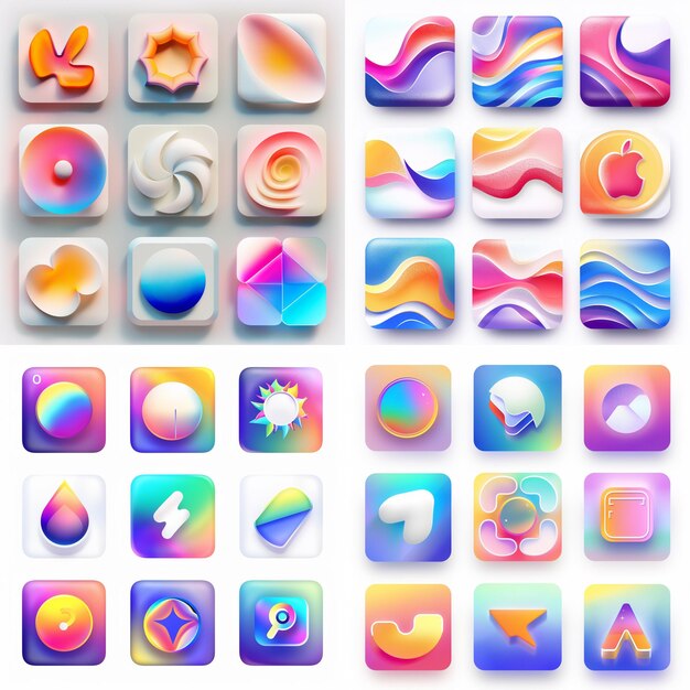 Creatieve Icon Set titels voor mobiele app ontwerpen