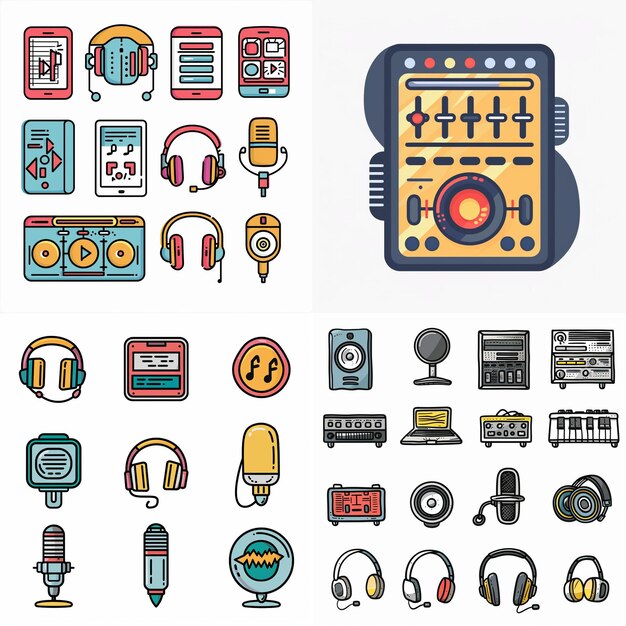 Creatieve Icon Set titels voor mobiele app ontwerpen