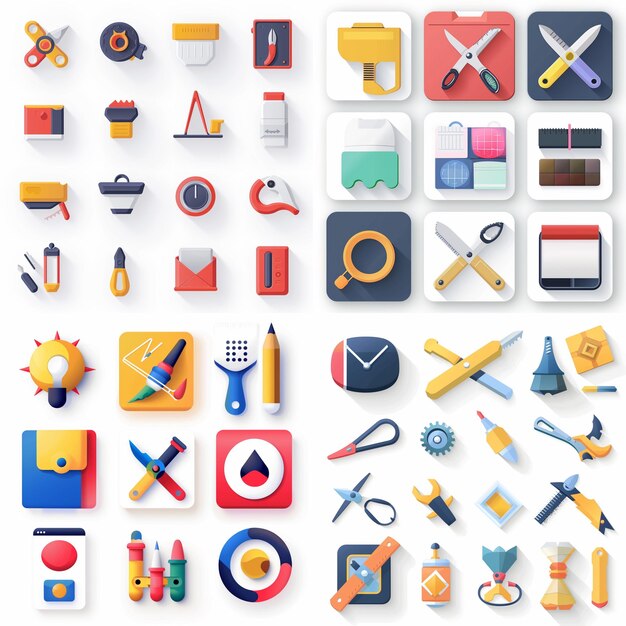 Creatieve Icon Set titels voor mobiele app ontwerpen