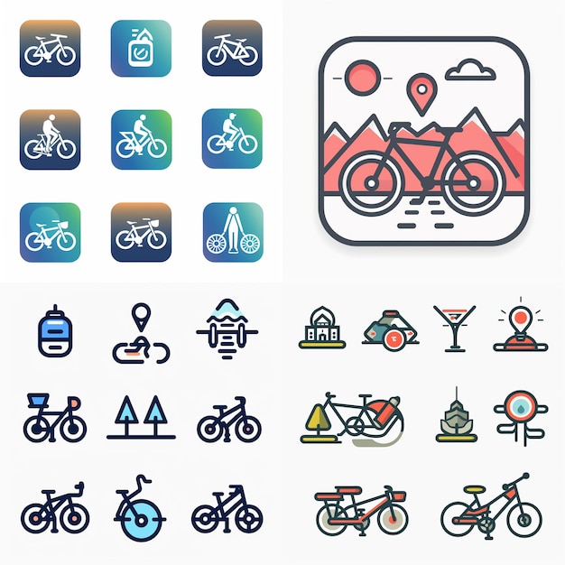 Creatieve Icon Set titels voor mobiele app ontwerpen