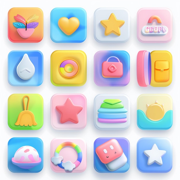 Creatieve Icon Set titels voor mobiele app ontwerpen