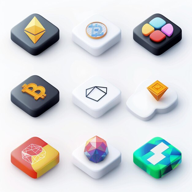 Foto creatieve icon set titels voor mobiele app ontwerpen