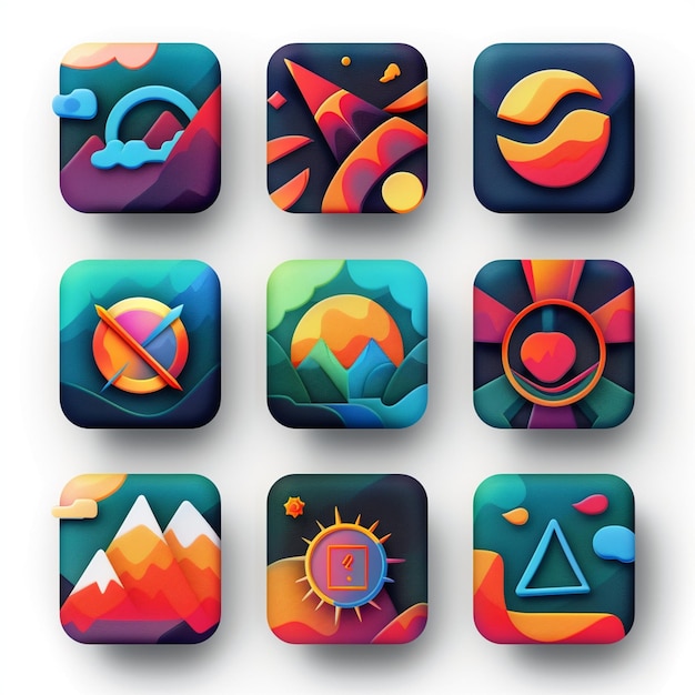 Creatieve Icon Set titels voor mobiele app ontwerpen