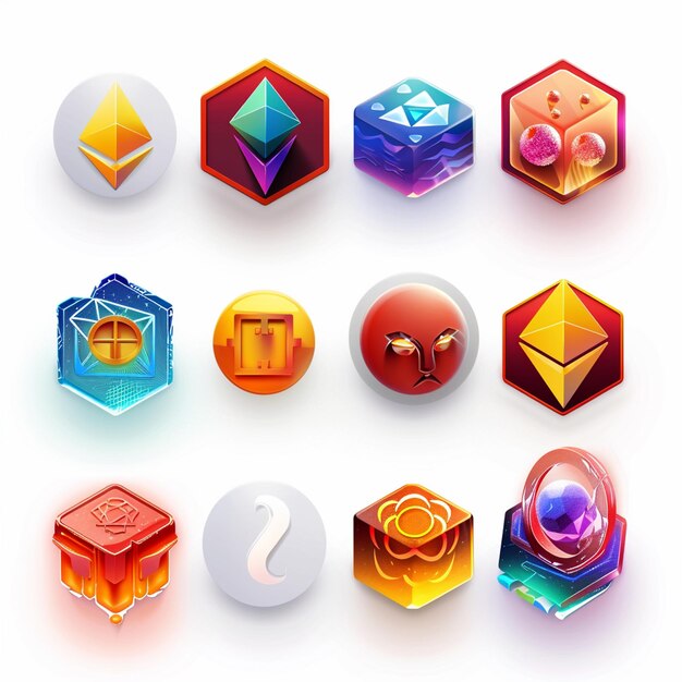 Creatieve Icon Set titels voor mobiele app ontwerpen