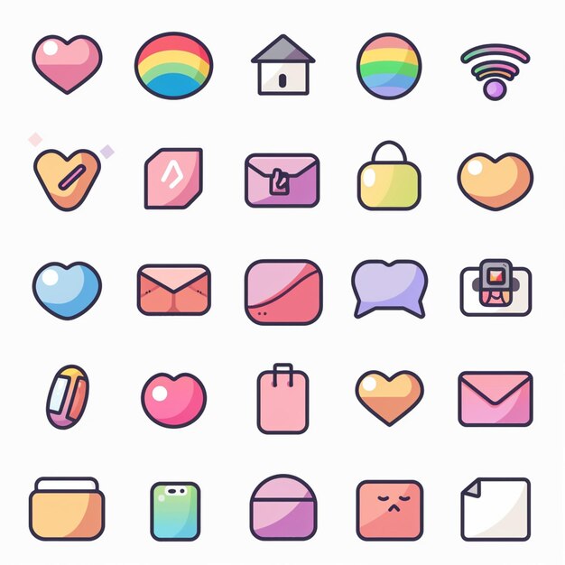 Creatieve Icon Set titels voor mobiele app ontwerpen