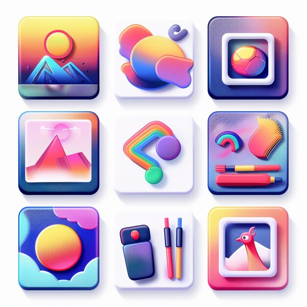 Creatieve Icon Set titels voor mobiele app ontwerpen