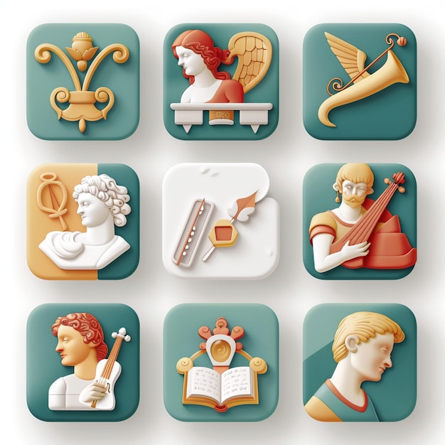 Creatieve Icon Set titels voor mobiele app ontwerpen