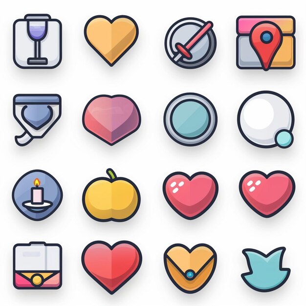 Creatieve Icon Set titels voor mobiele app ontwerpen