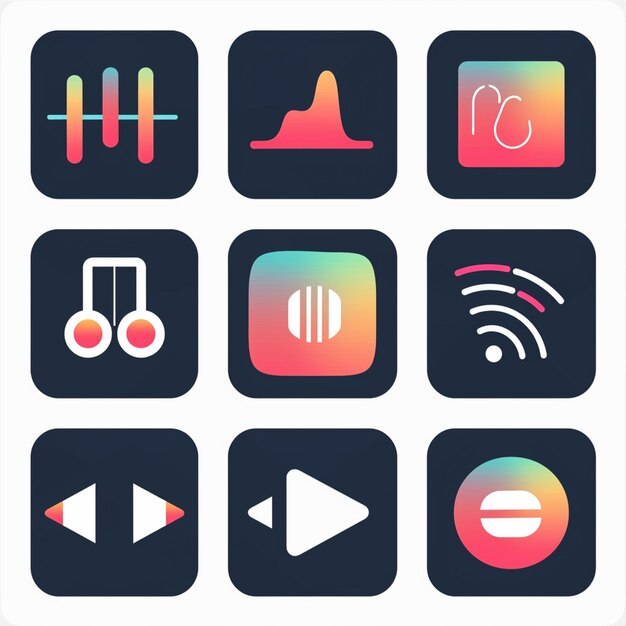 Foto creatieve icon set titels voor mobiele app ontwerpen