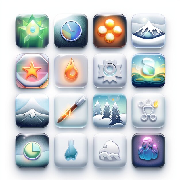 Creatieve Icon Set titels voor mobiele app ontwerpen