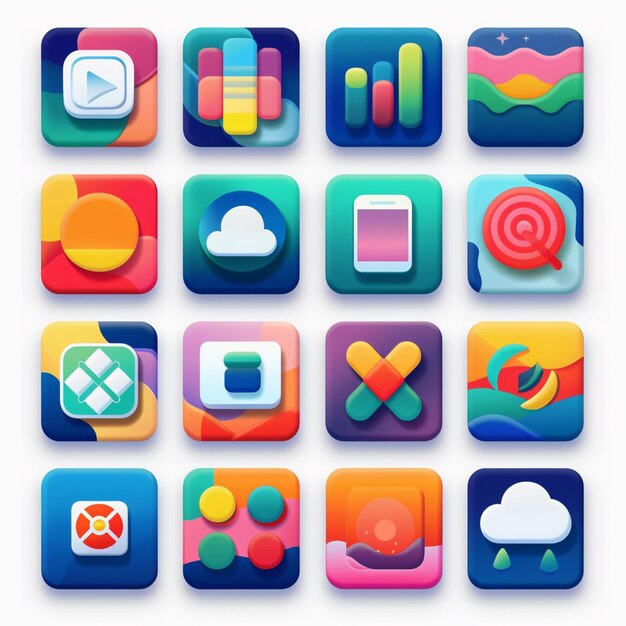 Creatieve Icon Set titels voor mobiele app ontwerpen