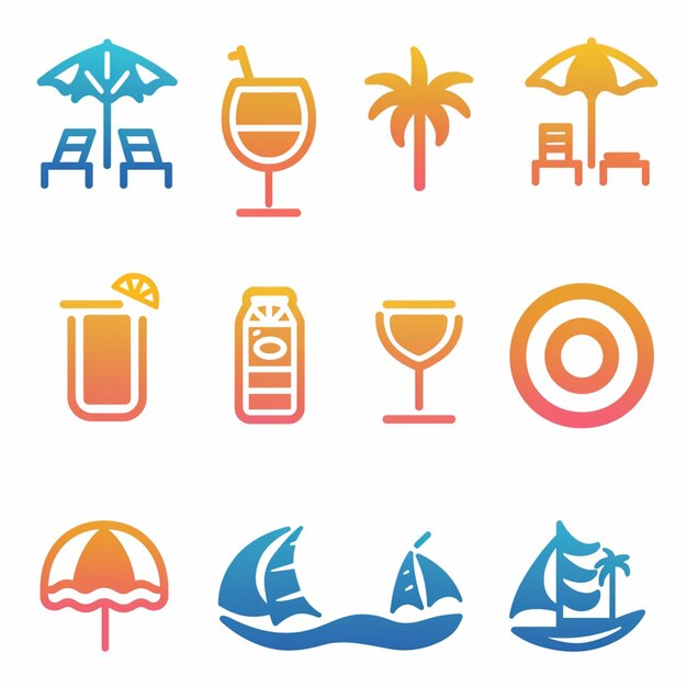 Foto creatieve icon set titels voor mobiele app ontwerpen