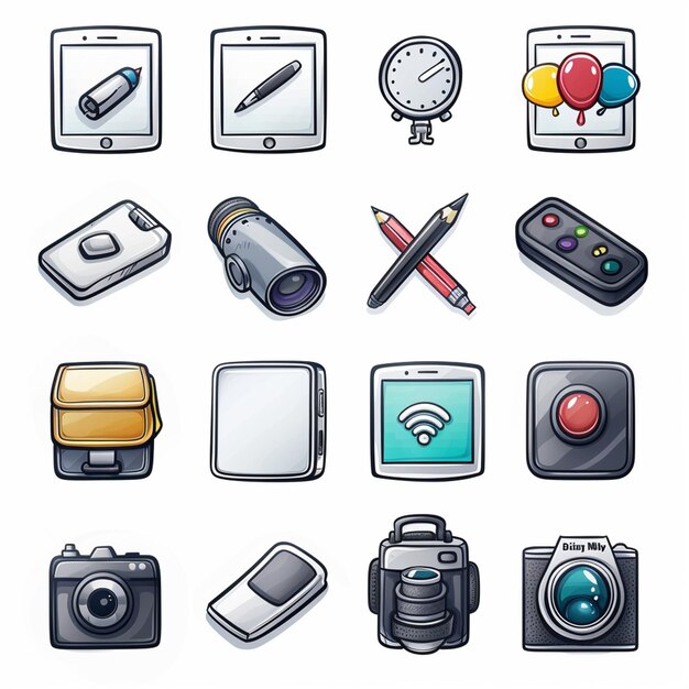 Creatieve Icon Set titels voor mobiele app ontwerpen