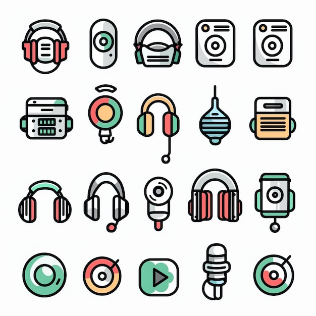 Creatieve Icon Set titels voor mobiele app ontwerpen