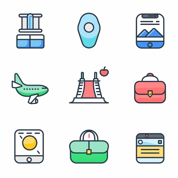 Creatieve Icon Set titels voor mobiele app ontwerpen