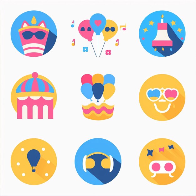 Foto creatieve icon set titels voor mobiele app ontwerpen